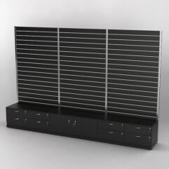 Пристенная торговая система Bazic №4 с задней стенкой Э/П, тумбами Т14 и Т21 (3600мм), Черный