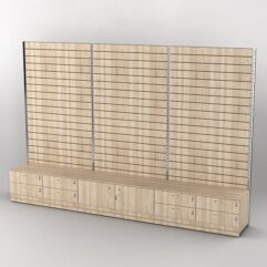 Пристенная торговая система Bazic №4 с задней стенкой Э/П, тумбами Т14 и Т21 (3600мм), Дуб Сонома