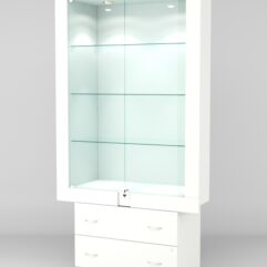 Витрина ЭЛЕКТРА №1-2 (задняя стенка - ДСП), Белый