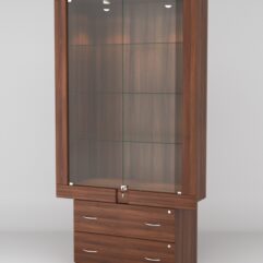 Витрина ЭЛЕКТРА №1-2 (задняя стенка - ДСП), Орех