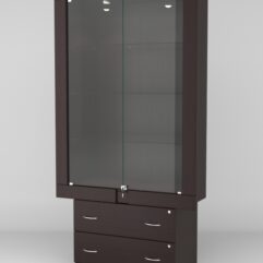 Витрина ЭЛЕКТРА №1-2 (задняя стенка - ДСП), Дуб Венге