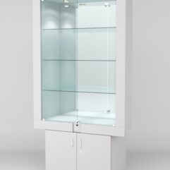 Витрина ЭЛЕКТРА №2-1 (задняя стенка - зеркало), Серый