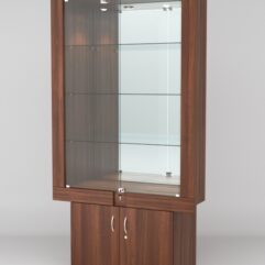 Витрина ЭЛЕКТРА №2-1 (задняя стенка - зеркало), Орех