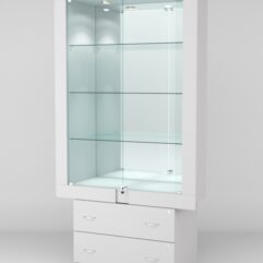 Витрина ЭЛЕКТРА №2-2 (задняя стенка - зеркало), Серый