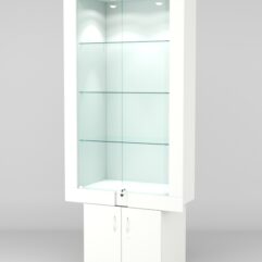 Витрина ЭЛЕКТРА №3-1 (задняя стенка - ДСП), Белый