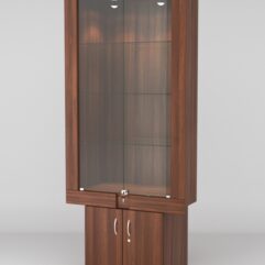 Витрина ЭЛЕКТРА №3-1 (задняя стенка - ДСП), Орех