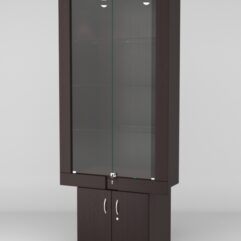 Витрина ЭЛЕКТРА №3-1 (задняя стенка - ДСП), Дуб Венге