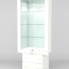 Витрина ЭЛЕКТРА №3-2 (задняя стенка - ДСП), Белый