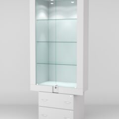 Витрина ЭЛЕКТРА №3-2 (задняя стенка - ДСП), Серый