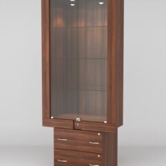 Витрина ЭЛЕКТРА №3-2 (задняя стенка - ДСП), Орех