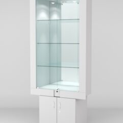 Витрина ЭЛЕКТРА №4-1 (задняя стенка - зеркало), Серый