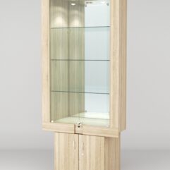 Витрина ЭЛЕКТРА №4-1 (задняя стенка - зеркало), Дуб Сонома