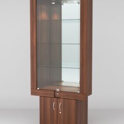 Витрина ЭЛЕКТРА №4-1 (задняя стенка - зеркало), Орех
