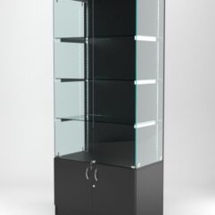 Витрина АСТЕРИЯ №1 (с дверками, задняя стенка - ДСП), Черный