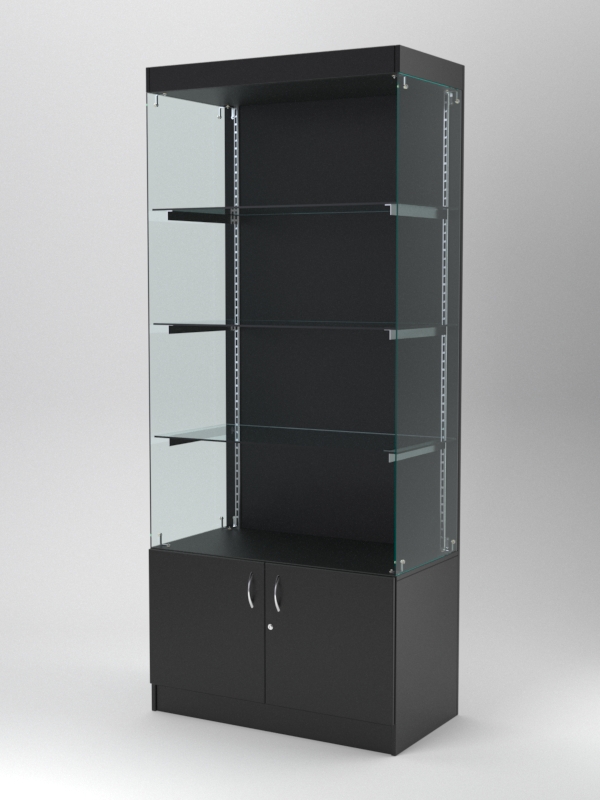 Витрина АСТЕРИЯ №101 (без дверок, задняя стенка - ДСП), Черный