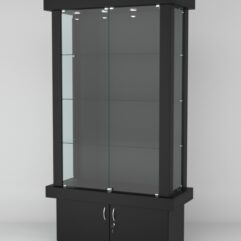 Витрина ЭЛИТА №1-1 (задняя стенка - ДСП), Черный