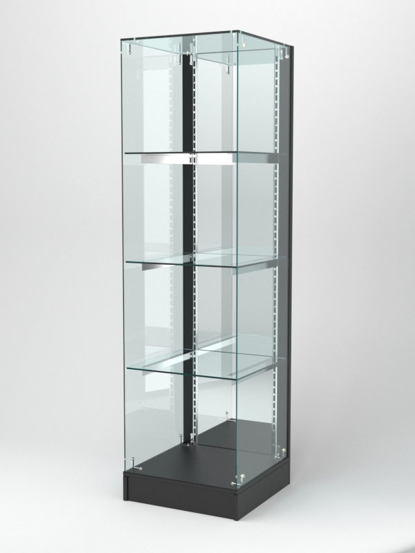 Витрина АСТЕРИЯ ХИТ ПРОДАЖ №4 (без дверки, задняя стенка - зеркало), Черный