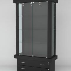 Витрина ЭЛИТА №1-2 (задняя стенка - ДСП), Черный
