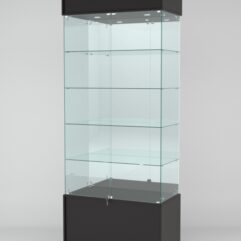 Витрина СИМВОЛ №1-2 (задняя стенка - зеркало), Черный