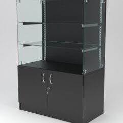 Витрина АСТЕРИЯ низкая №2 (без дверок, задняя стенка - ДСП), Черный
