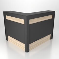 Ресепшн №54-2 для офиса левосторонний, Черный