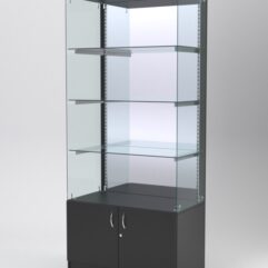 Витрина АСТЕРИЯ №103 (без дверок, задняя стенка - зеркало), Черный