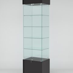 Витрина СИМВОЛ №2-1 (задняя стенка - стекло), Черный