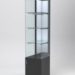 Витрина АСТЕРИЯ №104 (без дверки, задняя стенка - зеркало), Черный