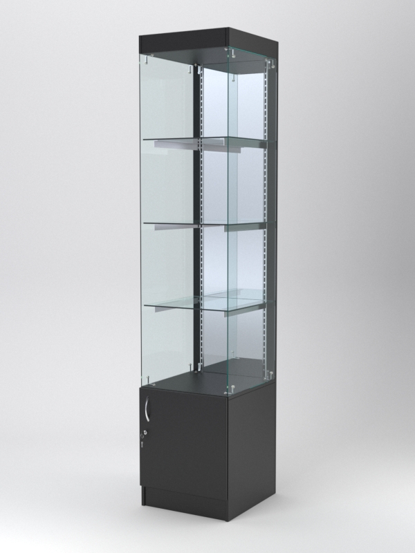 Витрина АСТЕРИЯ №104 (без дверки, задняя стенка - зеркало), Черный
