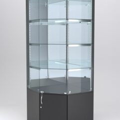 Витрина АСТЕРИЯ угловая №3 (с дверкой, задняя стенка - ДСП), Черный