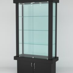 Витрина ЭЛИТА №2-1 (задняя стенка - стекло), Черный