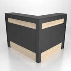 Ресепшн №54-3 для офиса правосторонний, Черный