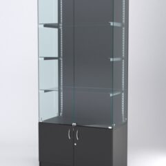 Витрина АСТЕРИЯ №5 (с дверками, задняя стенка - ДСП), Черный