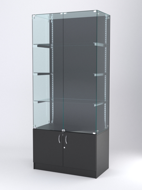 Витрина АСТЕРИЯ №5 (с дверками, задняя стенка - ДСП), Черный