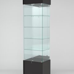 Витрина СИМВОЛ №2-2 (задняя стенка - зеркало), Черный