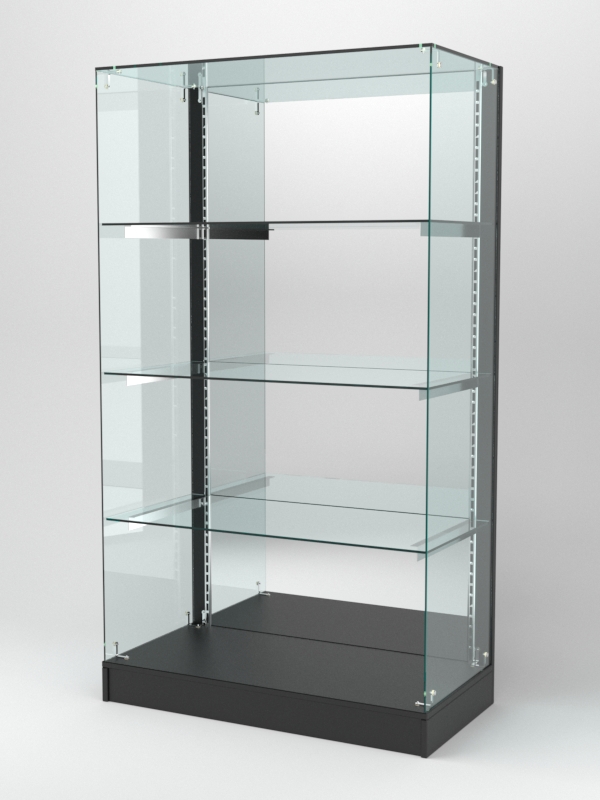 Витрина АСТЕРИЯ ХИТ ПРОДАЖ №8 (без дверок, задняя стенка - зеркало), Черный