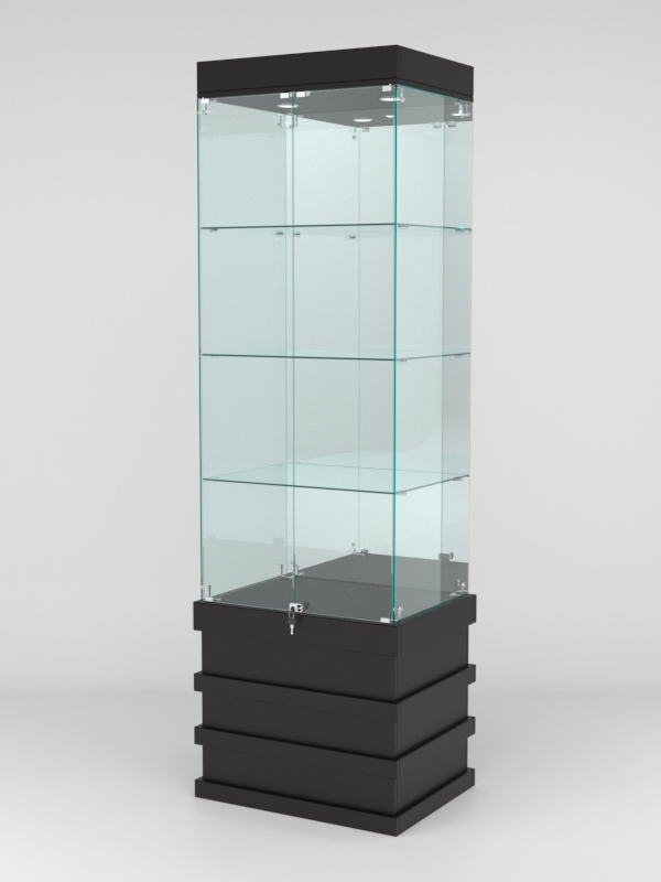 Витрина ФУРИЯ №2-2 (задняя стенка - зеркало), Черный