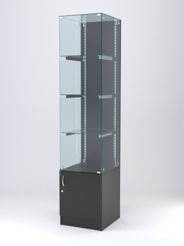 Витрина АСТЕРИЯ №6 (с дверкой, задняя стенка - ДСП), Черный