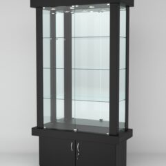 Витрина ЭЛИТА №3-1 (задняя стенка - зеркало), Черный