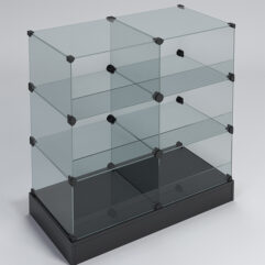 Прилавок КУБ №5-КО (без стеклянных дверок, передняя стенка - стекло), Черный