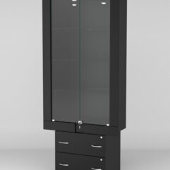 Витрина ЭЛЕКТРА №3-2 (задняя стенка - ДСП), Черный