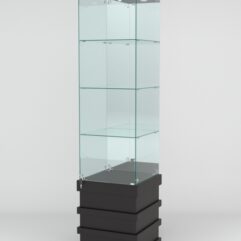 Витрина ФУРИЯ №3-2 (задняя стенка - зеркало), Черный