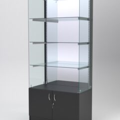 Витрина АСТЕРИЯ №107 (без дверок, задняя стенка - зеркало), Черный