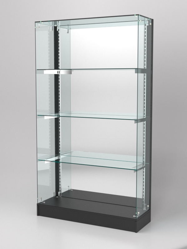 Витрина АСТЕРИЯ ХИТ ПРОДАЖ №12 (без дверок, задняя стенка - зеркало), Черный