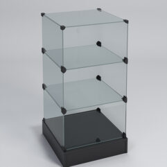 Прилавок КУБ №6 (без стеклянных дверок, передняя стенка - стекло), Черный