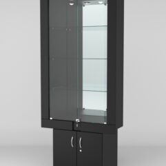 Витрина ЭЛЕКТРА №4-1 (задняя стенка - зеркало), Черный