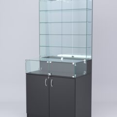 Витрина СОТА №7, задняя стенка Зеркало, Черный