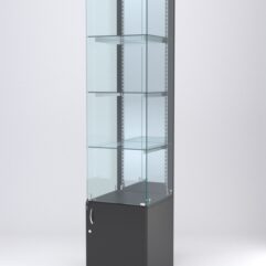 Витрина АСТЕРИЯ №8 (с дверкой, задняя стенка - зеркало), Черный