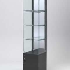 Витрина АСТЕРИЯ №108 (без дверки, задняя стенка - зеркало), Черный