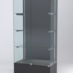 Витрина АСТЕРИЯ №9 (с дверками, задняя стенка - ДСП), Черный